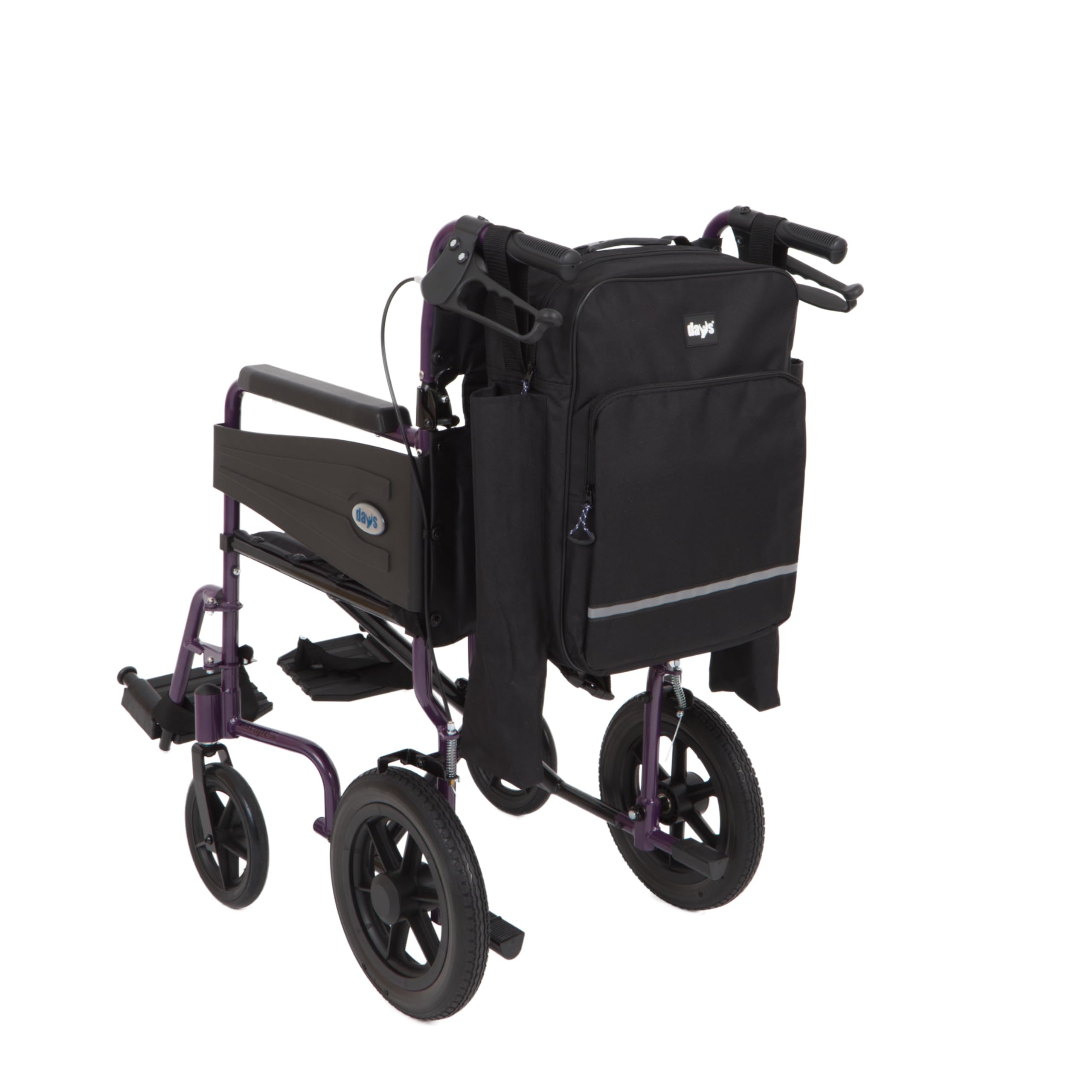 Days Wheelchair Bag with Crutch Pocket – Large Black Waterproof Mobility Scooter Accessory - New