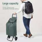 Rainberg 50L Lightweight 2-Wheel Shopping Trolley - Foldable Collapsible Push/Pull Cart - Grey - Very Good