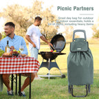 Rainberg 50L Lightweight 2-Wheel Shopping Trolley - Foldable Collapsible Push/Pull Cart - Grey - Very Good