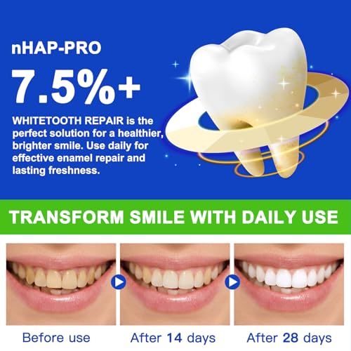 Hydroxyapatite Toothpaste - 7.5% Hydroxyapatite, Enamel Protection, Fluoride-Free, Gentle Mint, 240g 2-Pack - Damaged Box - BBE 03/2028