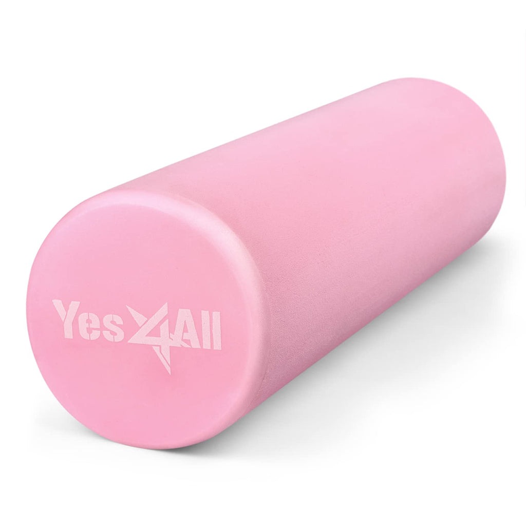 Yes4All Foam Roller - Ultra Lightweight EVA Medium Density 45cm Pink for Back Legs Workouts Gym Pilates Yoga - New