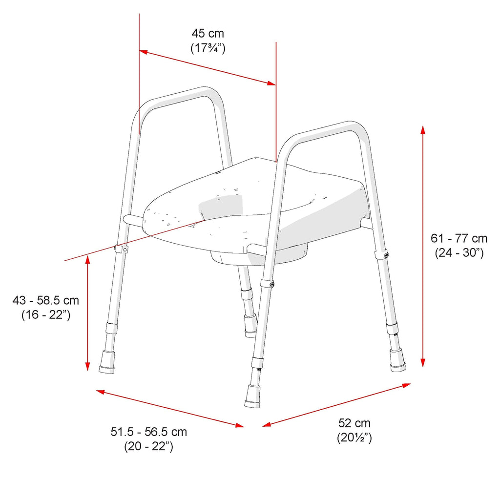 NRS Healthcare Mowbray Toilet Seat and Frame Lite - Standard Width, Pre-Assembled M66625 - Very Good