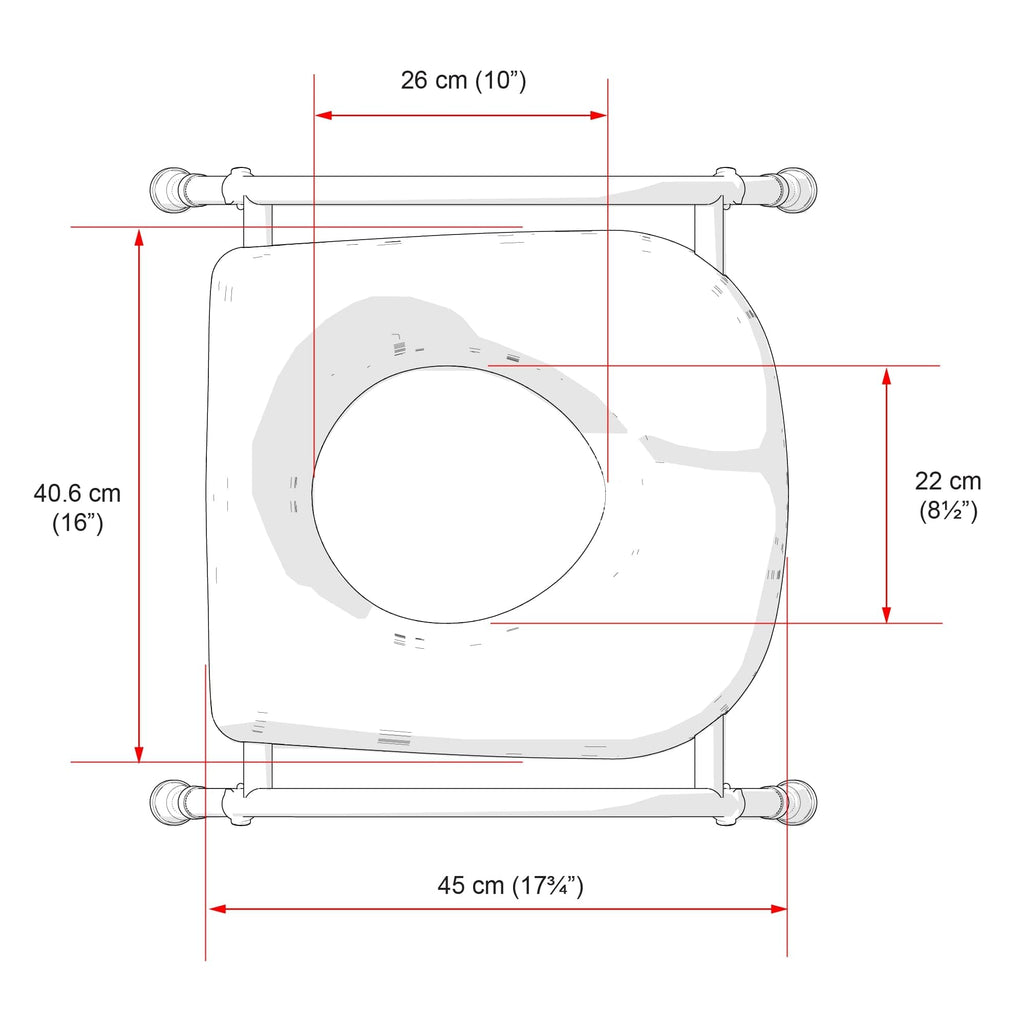 NRS Healthcare Mowbray Toilet Seat and Frame Lite - Standard Width, Pre-Assembled M66625 - Very Good