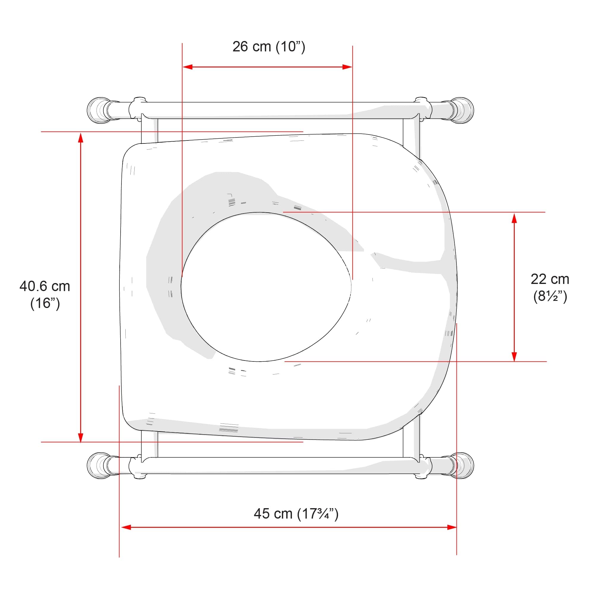 NRS Healthcare Mowbray Toilet Seat and Frame Lite - Standard Width, Pre-Assembled M66625 - Very Good