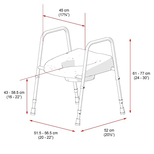 NRS Healthcare Mowbray Toilet Seat and Frame Lite - Standard Width, Pre-Assembled M66625 - Very Good