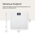 Withings Body Wi-Fi Smart Scale - Digital Bathroom Scales for Weight & BMI - App Sync via Bluetooth/Wi-Fi - White - Very Good