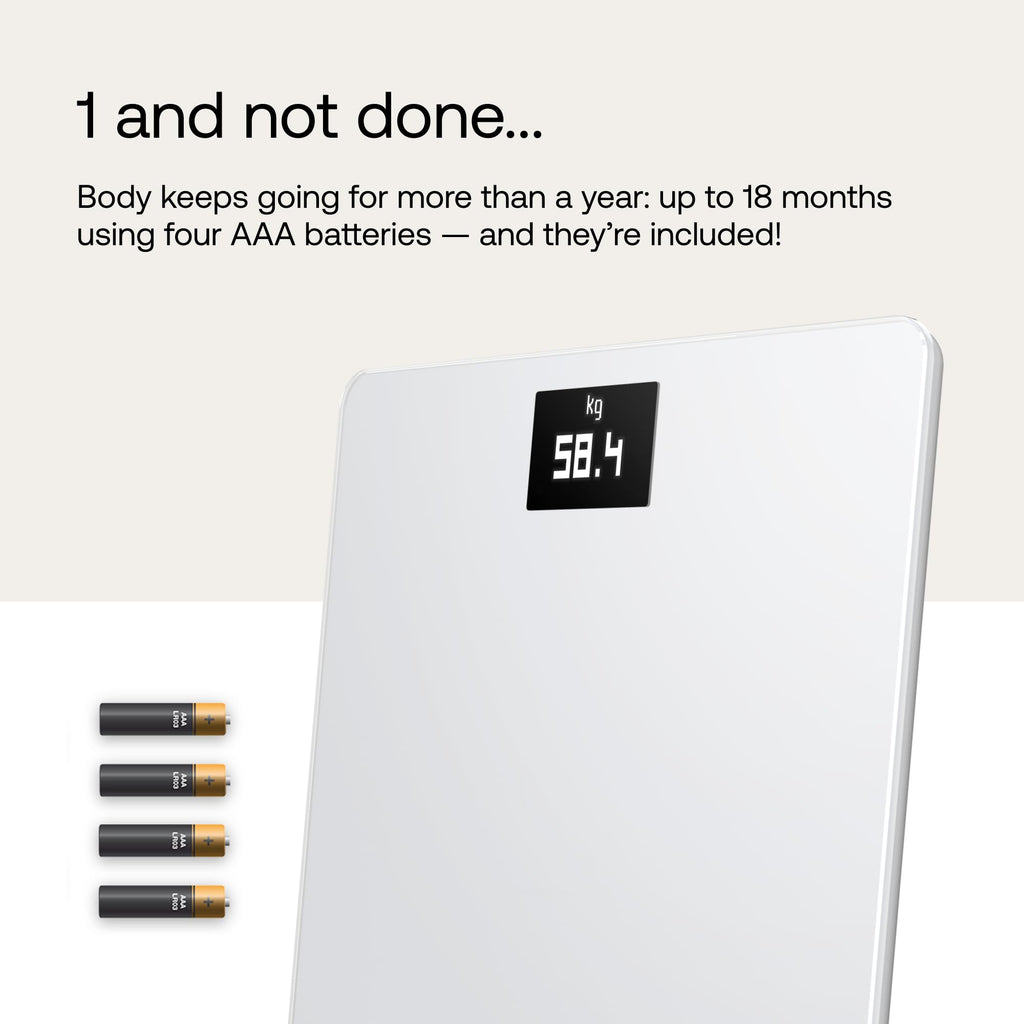 Withings Body Wi-Fi Smart Scale - Digital Bathroom Scales for Weight & BMI - App Sync via Bluetooth/Wi-Fi - White - Very Good