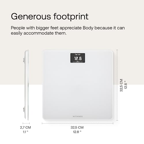 Withings Body Wi-Fi Smart Scale - Digital Bathroom Scales for Weight & BMI - App Sync via Bluetooth/Wi-Fi - White - Very Good