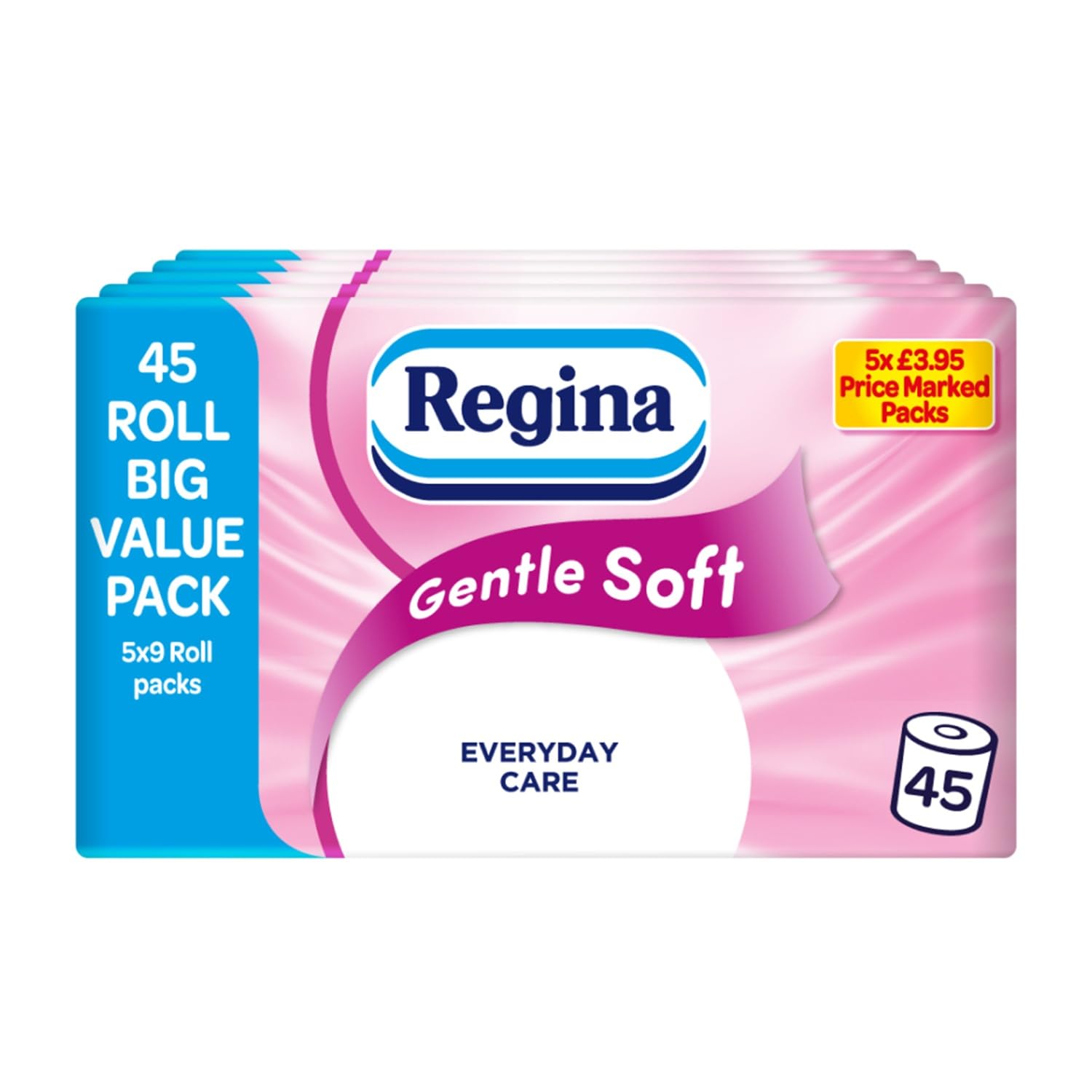 Regina Gentle Soft Toilet Tissue - 45 Rolls - 3-Ply - Bulk Pack - Damaged Box
