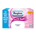 Regina Gentle Soft Toilet Tissue - 45 Rolls - 3-Ply - Bulk Pack - Damaged Box