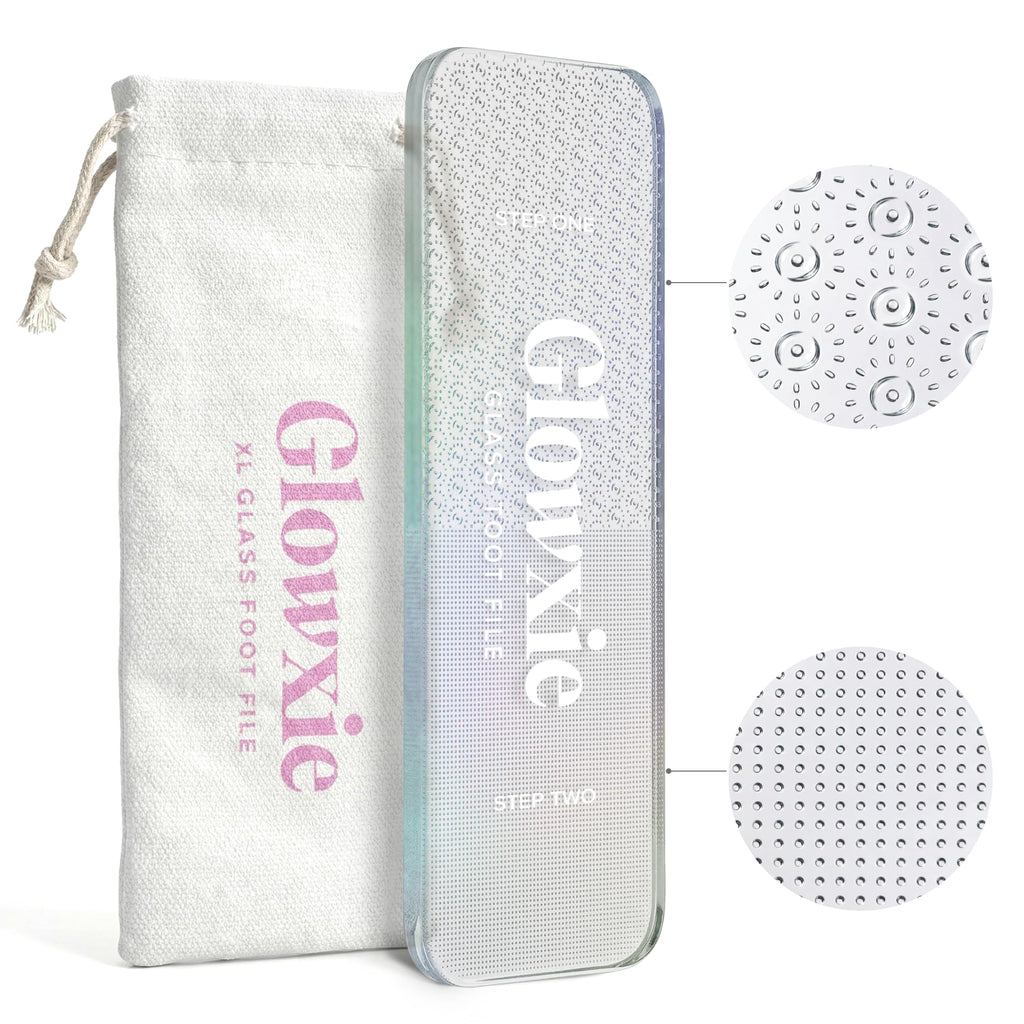 Glowxie XL Nano Glass Foot File - 2-in-1 Callus Remover & Heel Scraper for Hard Skin - Wet & Dry Pedicure Tool - Very Good