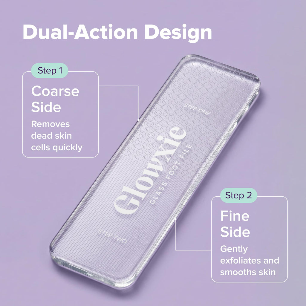 Glowxie XL Nano Glass Foot File - 2-in-1 Callus Remover & Heel Scraper for Hard Skin - Wet & Dry Pedicure Tool - Very Good