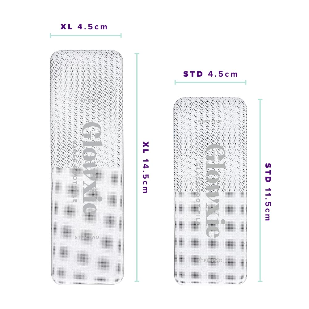 Glowxie XL Nano Glass Foot File - 2-in-1 Callus Remover & Heel Scraper for Hard Skin - Wet & Dry Pedicure Tool - Very Good