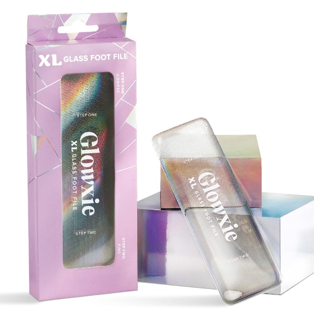 Glowxie XL Nano Glass Foot File - 2-in-1 Callus Remover & Heel Scraper for Hard Skin - Wet & Dry Pedicure Tool - Very Good