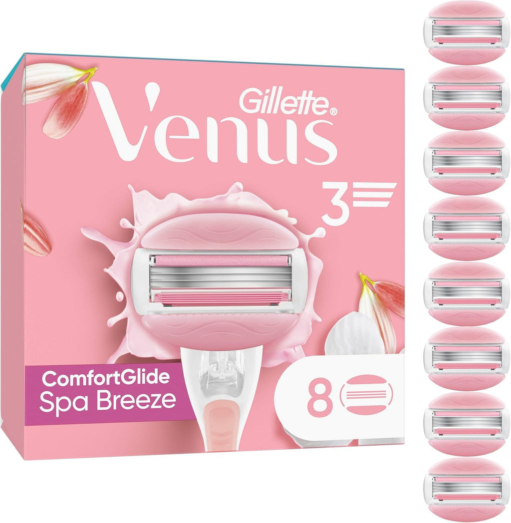Gillette Venus Comfortglide Spa Breeze Women's Razor Blade Refills, Pack of 10-3 Built-in Blades for a Smooth, Close Shave that Lasts - New