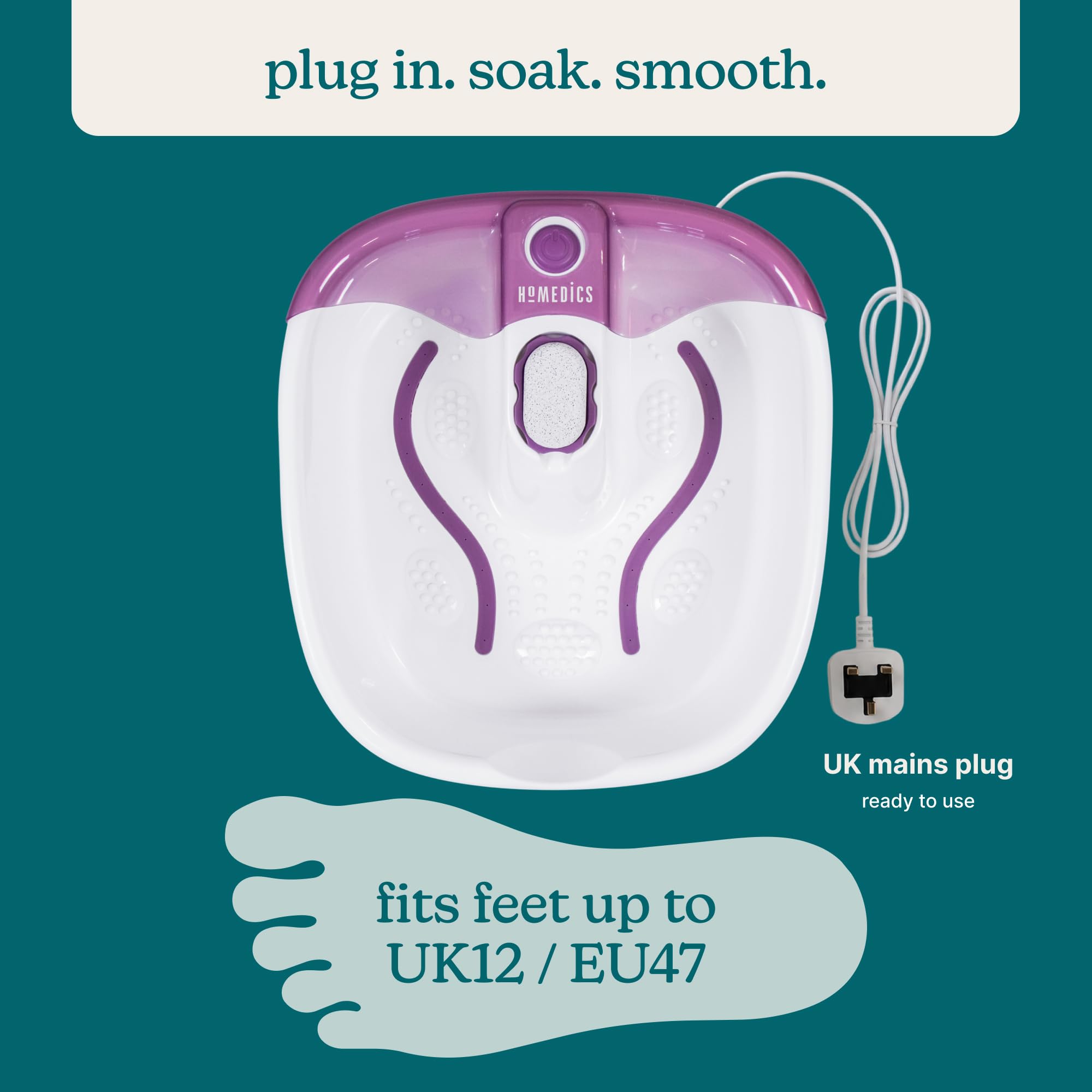 Homedics BubbleMate Foot Spa Massager - Keep Warm Function - Pedicure Relaxation - New