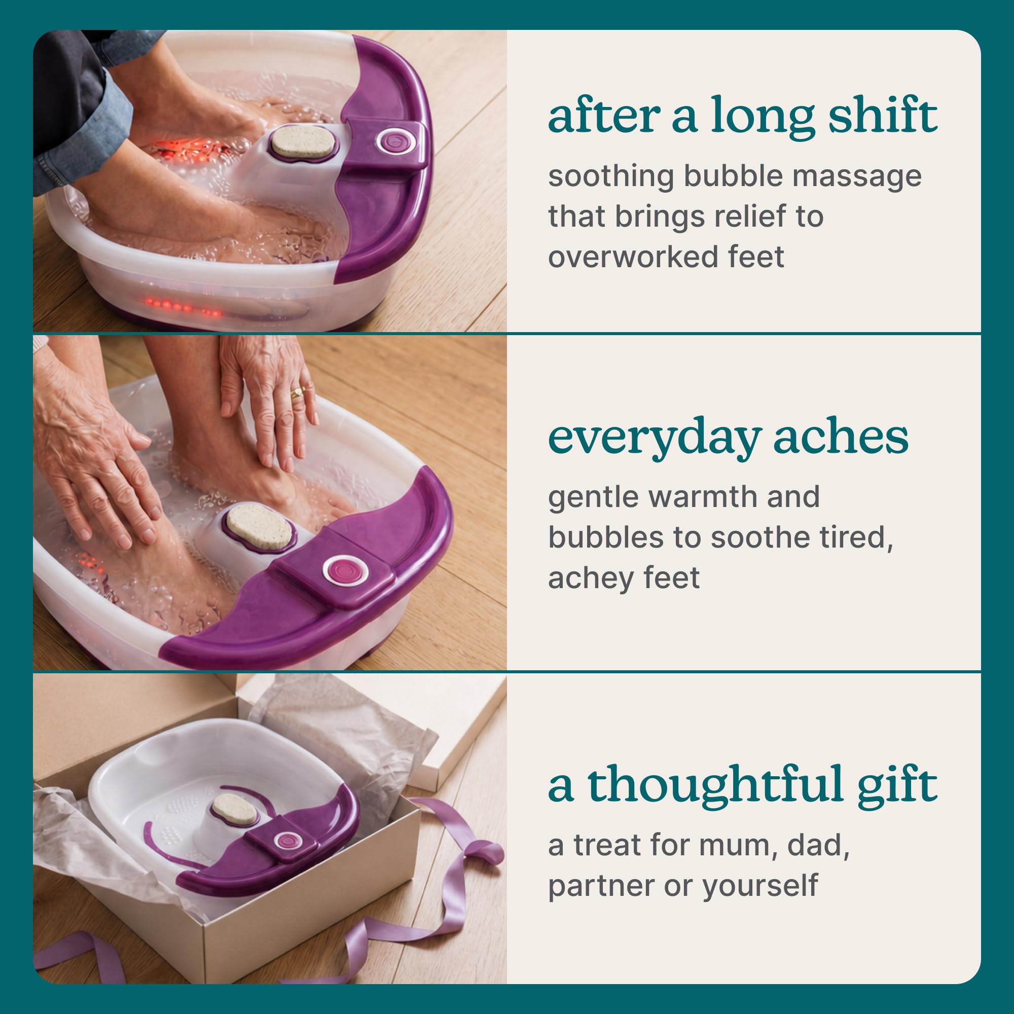 Homedics BubbleMate Foot Spa Massager - Keep Warm Function - Pedicure Relaxation - New