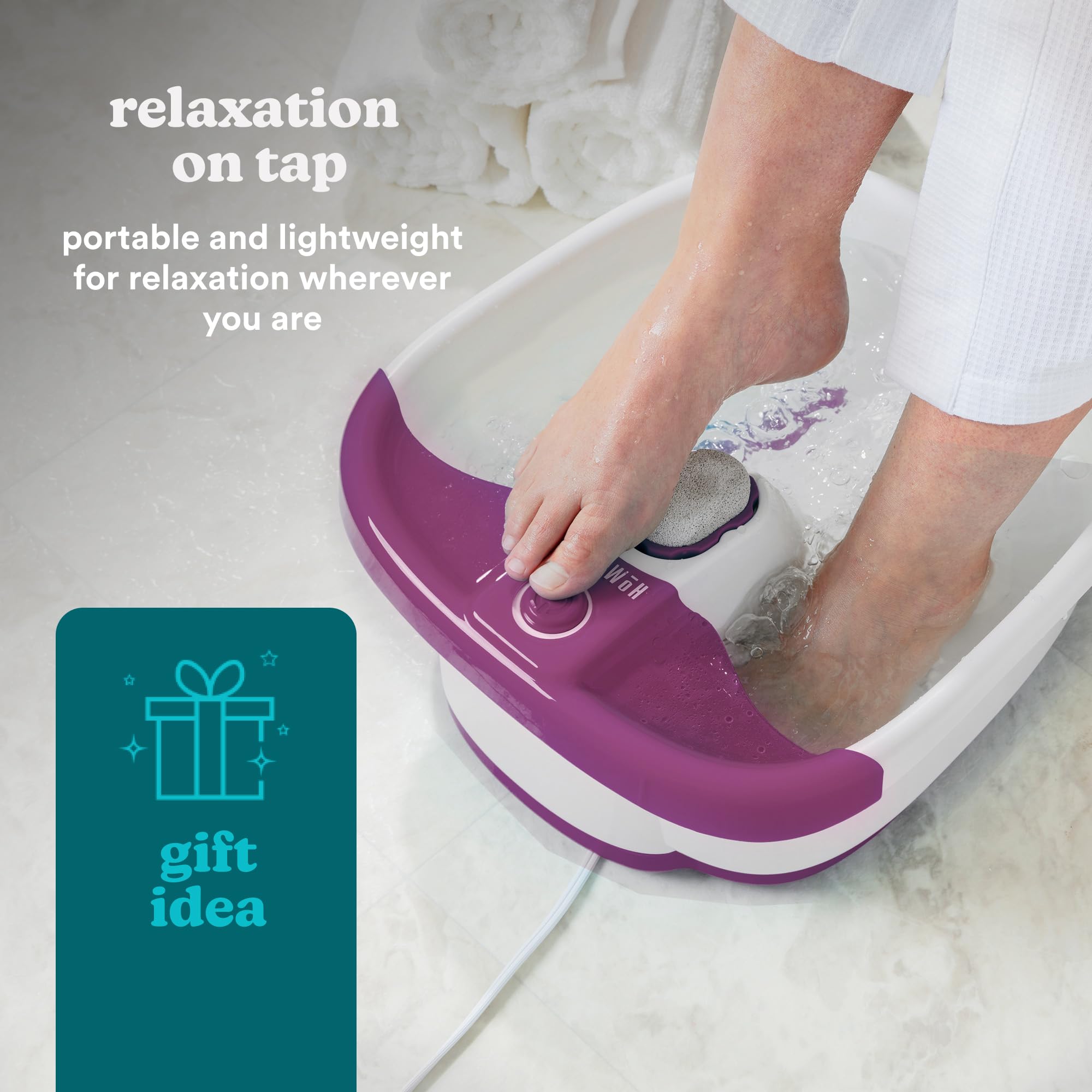 Homedics BubbleMate Foot Spa Massager - Keep Warm Function - Pedicure Relaxation - New