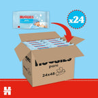 Huggies Pure Plastic Free Baby Wipes - Pack of 24 (1152 Wipes) - 99% Water Wet Wipes, Fragrance Free, Hypoallergenic, Better Cleaning, Soft and Gentle on Babies' Delicate Skin - New