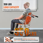 VEVOR EMS Stair Chair - Foldable Aluminum Emergency Evacuation Wheelchair - 350 lbs Load Capacity - 2 Wheels - Good