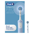 Oral-B Vitality Pro Electric Toothbrush for Adults - Blue - 1 Handle, 2 Heads, 3 Modes, Rechargeable, 2-Pin UK Plug - Damaged Box