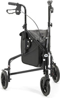 Days Lightweight Tri Wheel Walker Rollator - Aluminium, Adjustable Height, Brakes, Foldable, Graphite Mobility Aid - Damaged Box