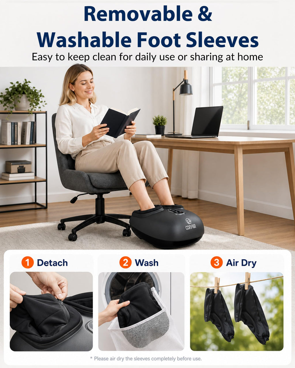 COMFIER Foot Massager - Shiatsu, Deep Kneading, Vibration, Rolling, Compression, Heat - Plantar Fasciitis Relief - Remote Control - Damaged Box