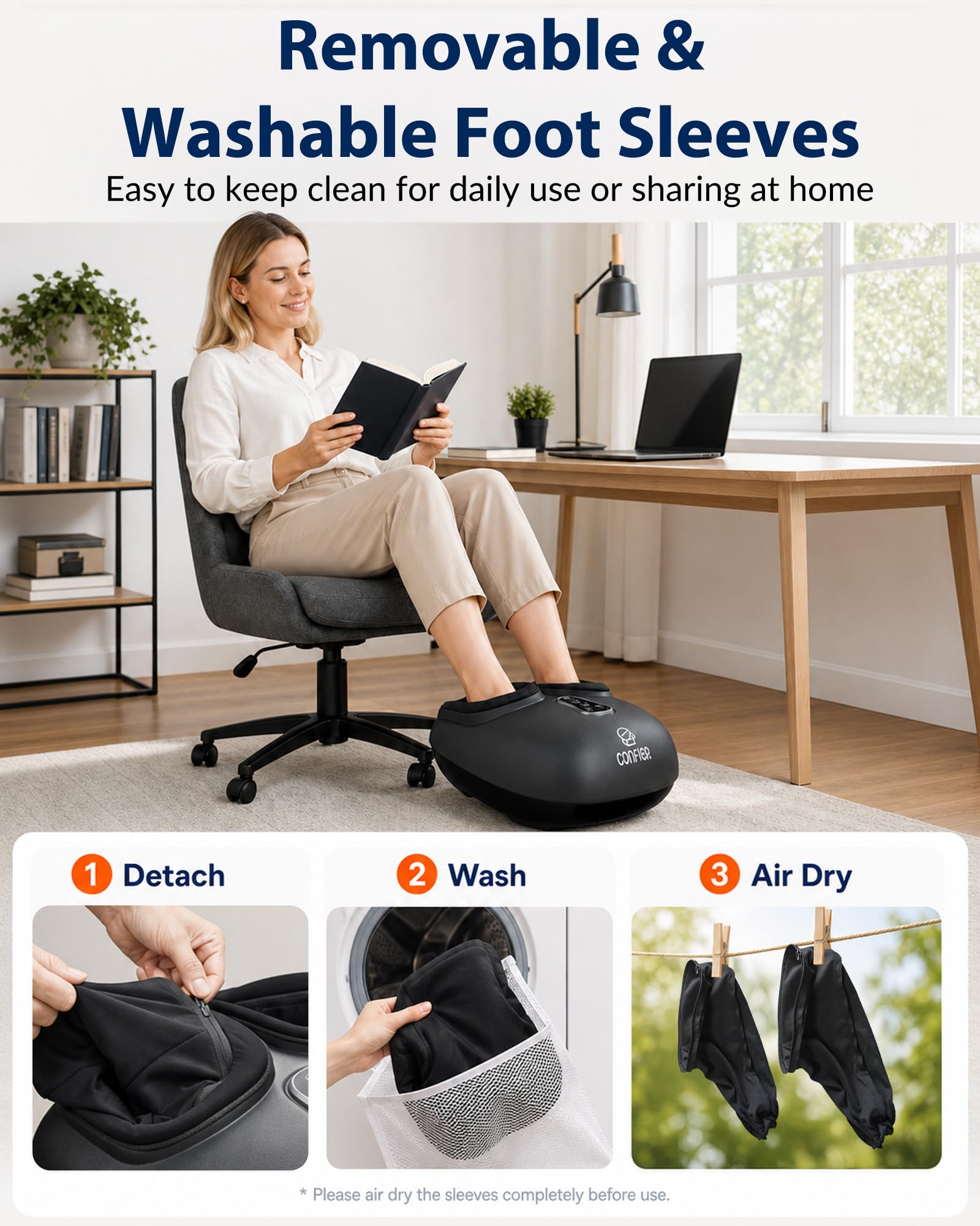 COMFIER Foot Massager - Shiatsu, Deep Kneading, Vibration, Rolling, Compression, Heat - Plantar Fasciitis Relief - Remote Control - Damaged Box
