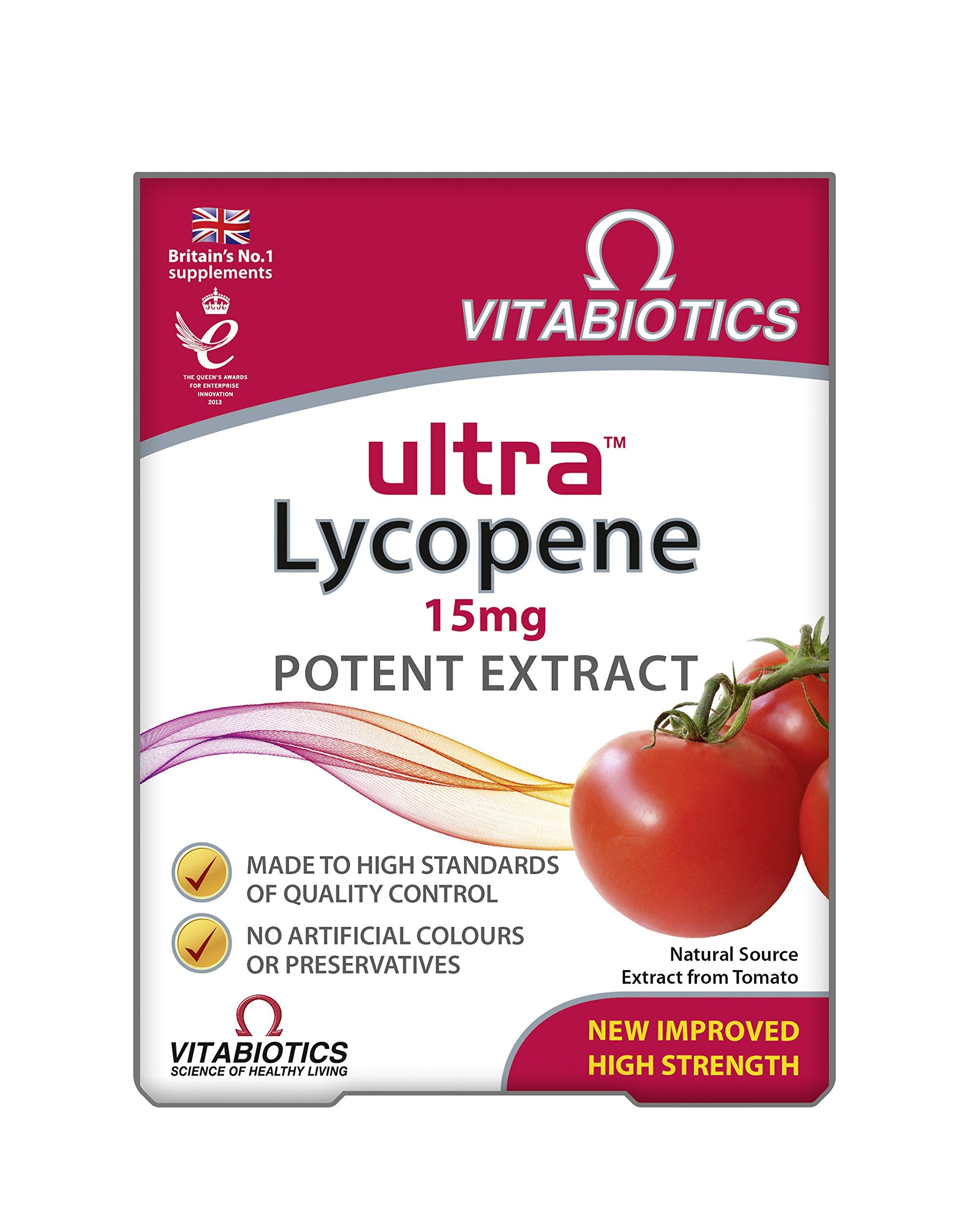 Vitabiotics Ultra Lycopene - 30 Tablets - Antioxidant Supplement - Pack of 1 - Damaged Box - BBE 06/2028