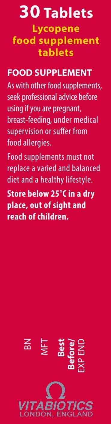 Vitabiotics Ultra Lycopene - 30 Tablets - Antioxidant Supplement - Pack of 1 - Damaged Box - BBE 06/2028