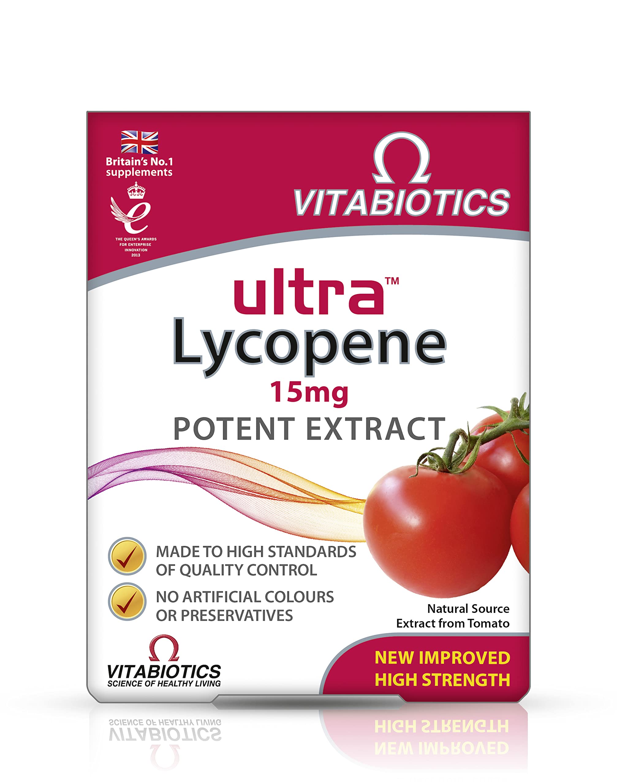 Vitabiotics Ultra Lycopene - 30 Tablets - Antioxidant Supplement - Pack of 1 - Damaged Box - BBE 06/2028