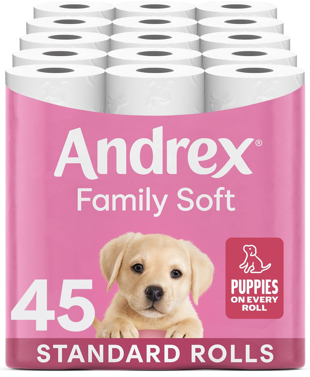 Andrex Family Soft Toilet Roll - 45 Toilet Rolls, Bulk Buy, Fragrance Free, FSC Certified - Good