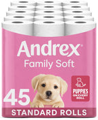 Andrex Family Soft Toilet Roll - 45 Toilet Rolls, Bulk Buy, Fragrance Free, FSC Certified - Good