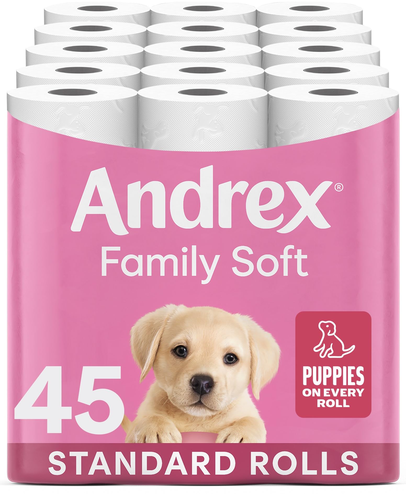 Andrex Family Soft Toilet Roll - 45 Toilet Rolls, Bulk Buy, Fragrance Free, FSC Certified - Good
