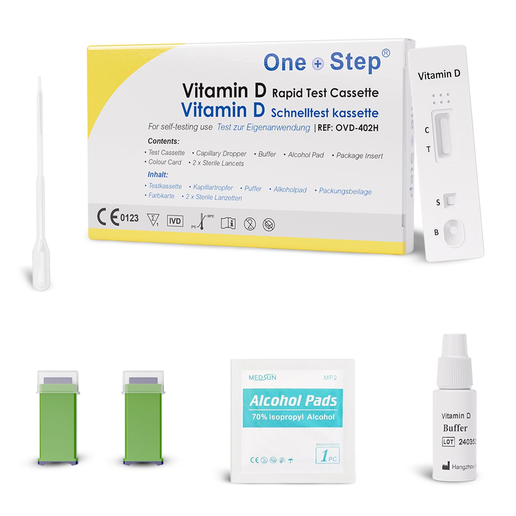 KP Pharma Vitamin D Test Kit - At Home UV Deficiency & Insufficiency Level Check - Clinically Tested CE Certified - 2 Pack - New - BBE 05/2026