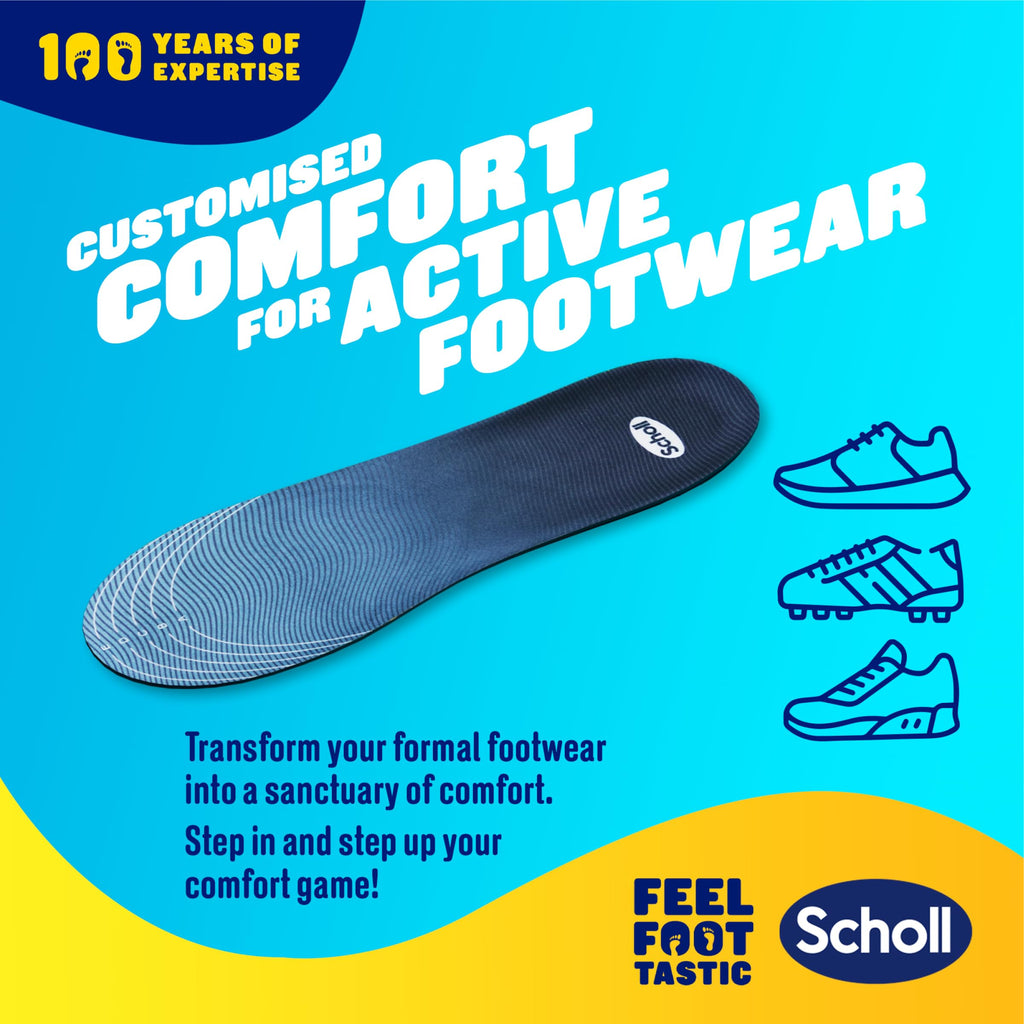 Scholl GelActiv Trainer Insoles Men's UK 7-12 - All Day Comfort Running Shoe Shock Absorption GelWave - New