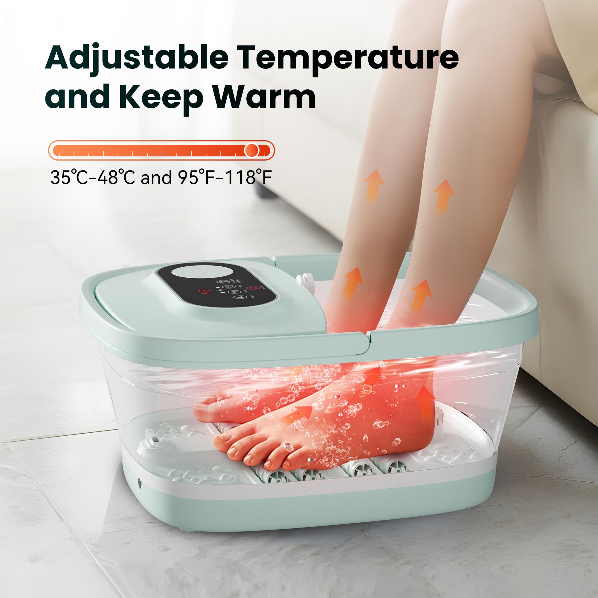 Snailax Shiatsu Foot Massager with Heat - Deep Kneading, Compression, Vibration - Foot Warmer for Plantar Fasciitis, Neuropathy - Size 13 - Damaged Box