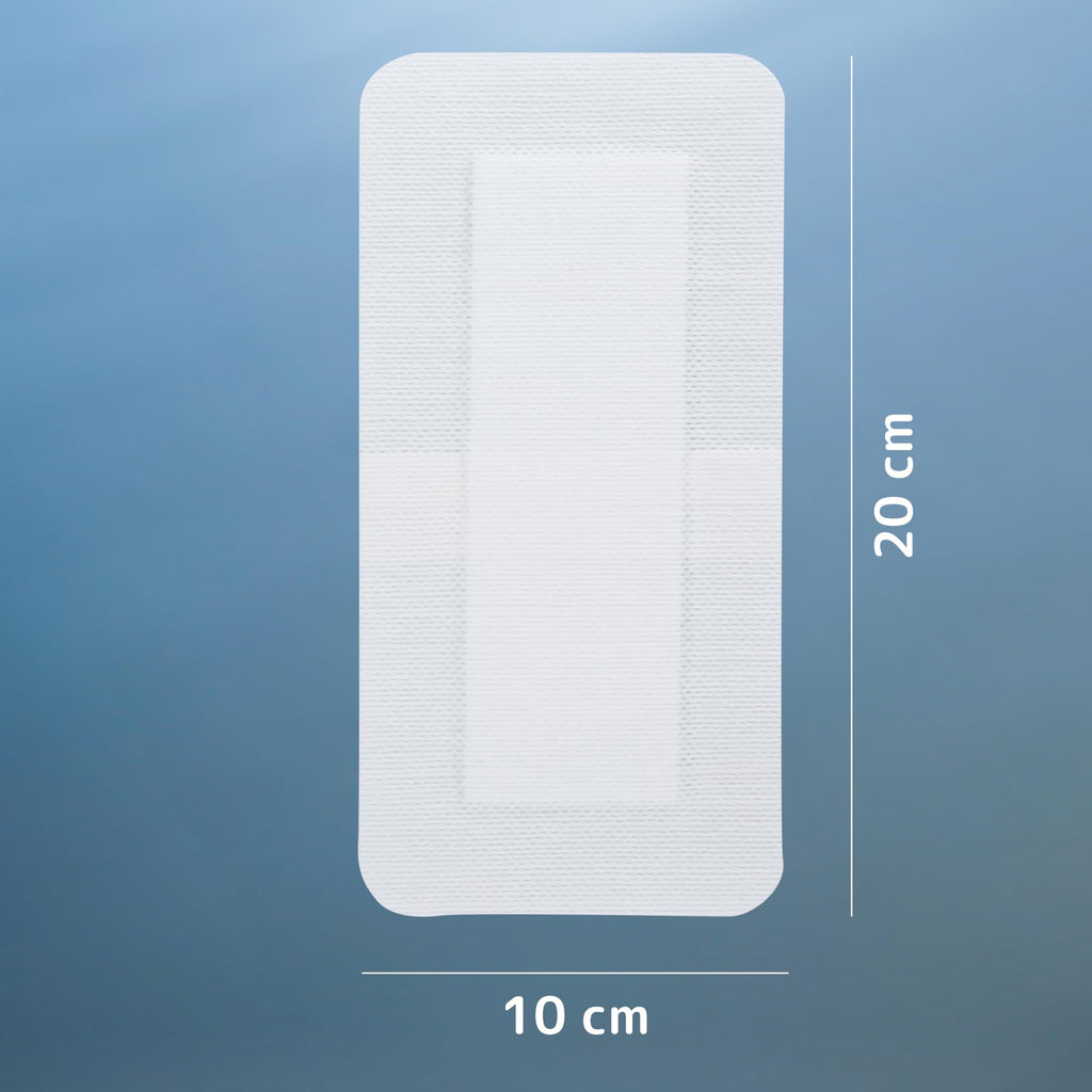 ABENA Post Operation Dressing - 10x20cm - Pack of 40 Sterile Adhesive Non-Woven Plaster - Wound Care, Cuts, Abrasions - Latex Free - Damaged Box