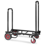 Pyle Folding Equipment Cart - Heavy Duty 8-in-1 Sack Truck, Platform Trolley with R-Trac Wheels, Black - Very Good