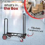 Pyle Folding Equipment Cart - Heavy Duty 8-in-1 Sack Truck, Platform Trolley with R-Trac Wheels, Black - Very Good