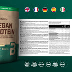 BioTechUSA Vegan Protein Powder - Rice & Pea Blend, Superfoods, Amino Acids - 2kg Vanilla Cake - Sugar/Lactose/Gluten-Free - New - BBE 03/2029