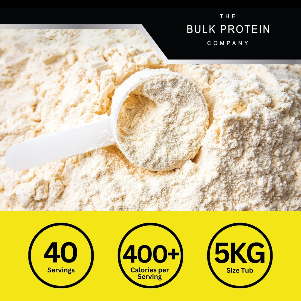 Serious Gainz, 5kg (40 Servings) - Mass Gainer Protein Powder, ~27g Protein, ~460 Calories, ~74g Carbs - Weight Gainer Shake with Whey Isolate & Oat Flour - Post-Workout Recovery - Banana - New - BBE 03/2029