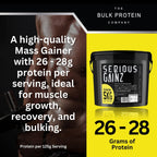 Serious Gainz, 5kg (40 Servings) - Mass Gainer Protein Powder, ~27g Protein, ~460 Calories, ~74g Carbs - Weight Gainer Shake with Whey Isolate & Oat Flour - Post-Workout Recovery - Banana - New - BBE 03/2029