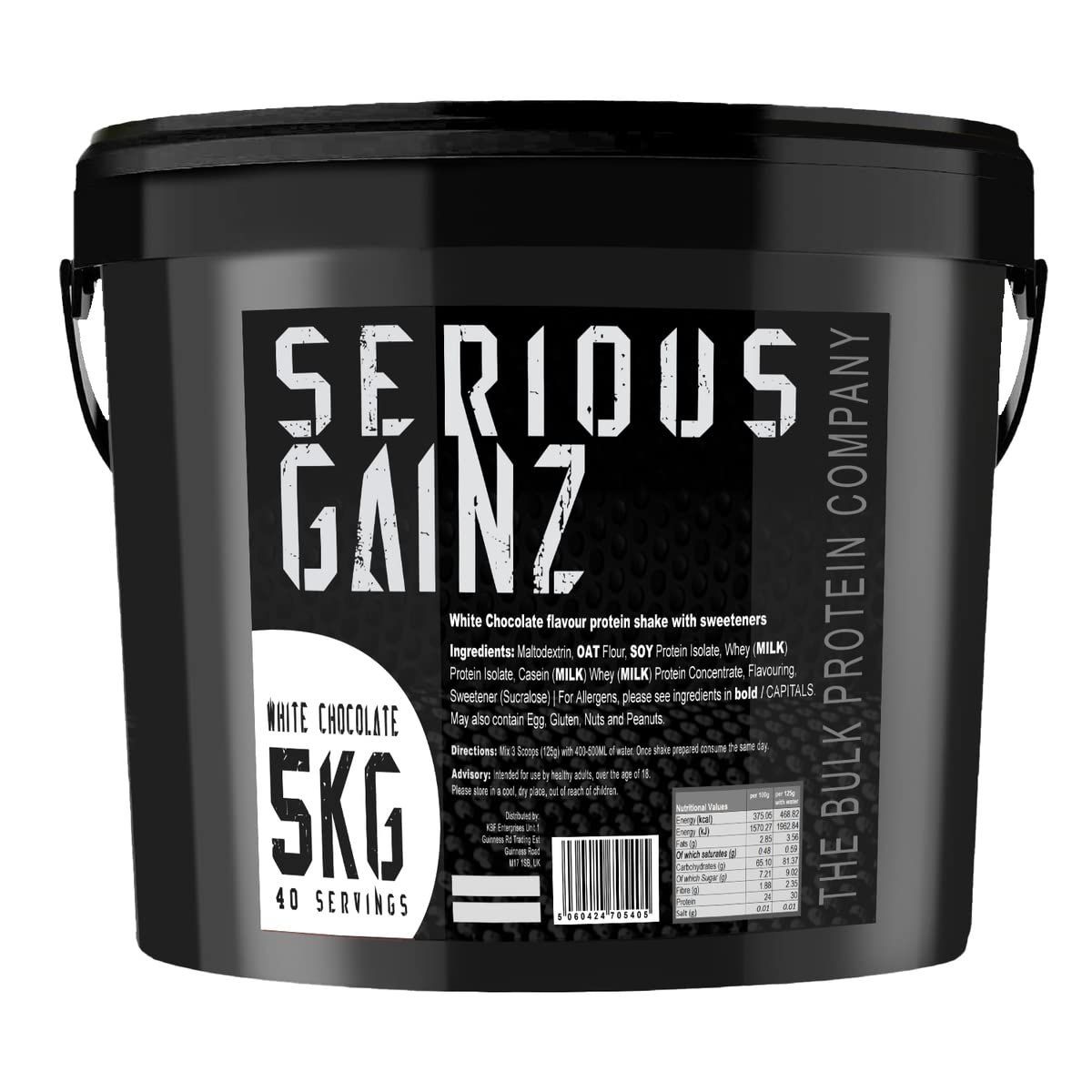Serious Gainz, 5kg (40 Servings) - Mass Gainer Protein Powder, ~27g Protein, ~460 Calories, ~74g Carbs - Weight Gainer Shake with Whey Isolate & Oat Flour - Post-Workout Recovery - Banana - New - BBE 03/2029