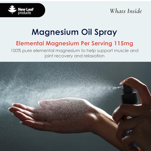 New Leaf Magnesium Oil Spray XL 250ml - Pure Elemental Magnesium for Sleep, Joints & Muscles - Vegan 115mg Magnesium Chloride - Damaged Box - BBE 01/2027