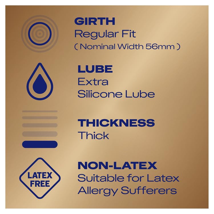 Durex Real Feel Condoms, 12s, Regular Fit, Latex Free, Extra Silicone Lube, Easy On Shape - New - BBE 02/2028