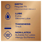 Durex Real Feel Condoms, 12s, Regular Fit, Latex Free, Extra Silicone Lube, Easy On Shape - New - BBE 02/2028