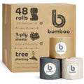 Bumboo Essentials Toilet Roll 48 Pack - 3 Ply 300 Sheets - Plastic-Free, Soft, Strong, Eco-Friendly Toilet Tissue - Damaged Box