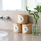 Bumboo Essentials Toilet Roll 48 Pack - 3 Ply 300 Sheets - Plastic-Free, Soft, Strong, Eco-Friendly Toilet Tissue - Damaged Box