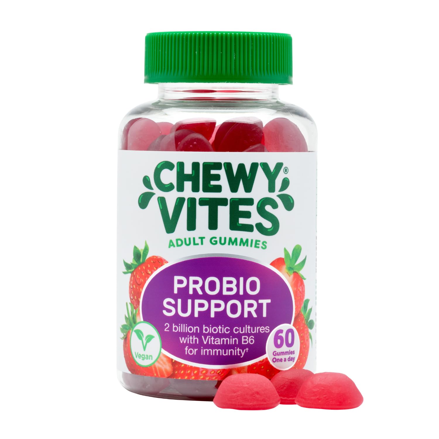Chewy Vites Adult Probio Support, Gut Health & Vitamin Gummies, 60 Count - New - BBE 09/2025